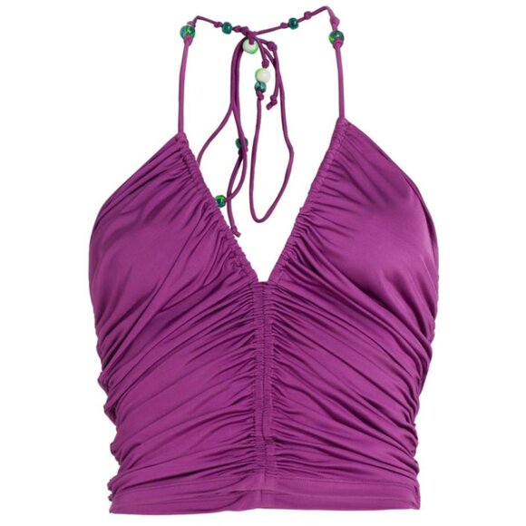 Veronica Beard "Nikita" beaded Halter Top - Picture 1 of 3